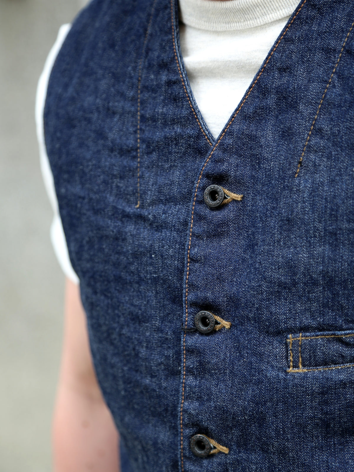 Black Sign 1920s 10.5oz Dockery Vest – Dark Indigo (BSSV-25201)