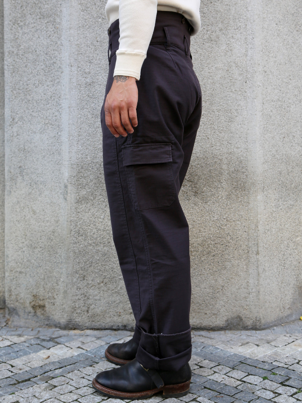 Black Sign Military Back Satin Combat Trousers – Mud Brown (BSSP-25510)