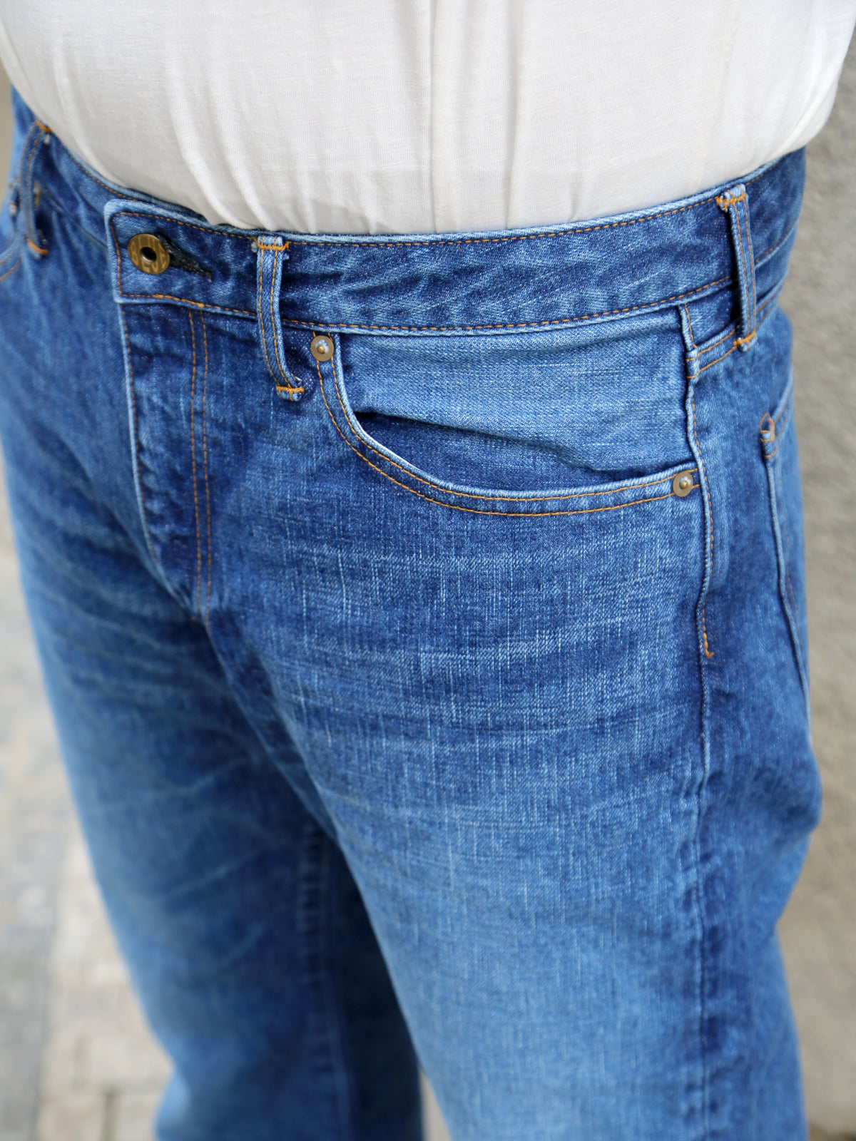 Japan Blue J401 Circle 14.8oz Classic Straight Selvedge Jeans - Washed