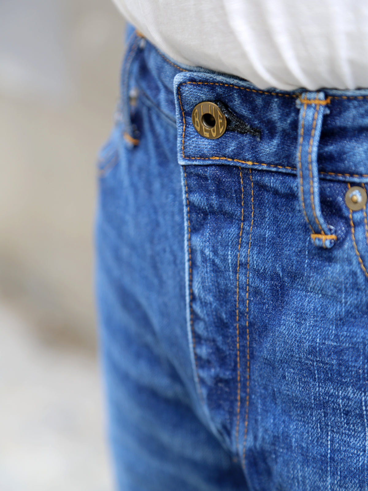 Japan Blue J401 Circle 14.8oz Classic Straight Selvedge Jeans - Washed