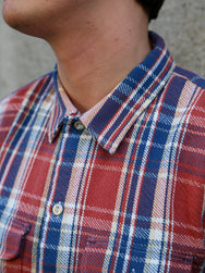 Indigofera Webster Cotton Flannel Shirt – Blue/White/Pink (6345-811-01)