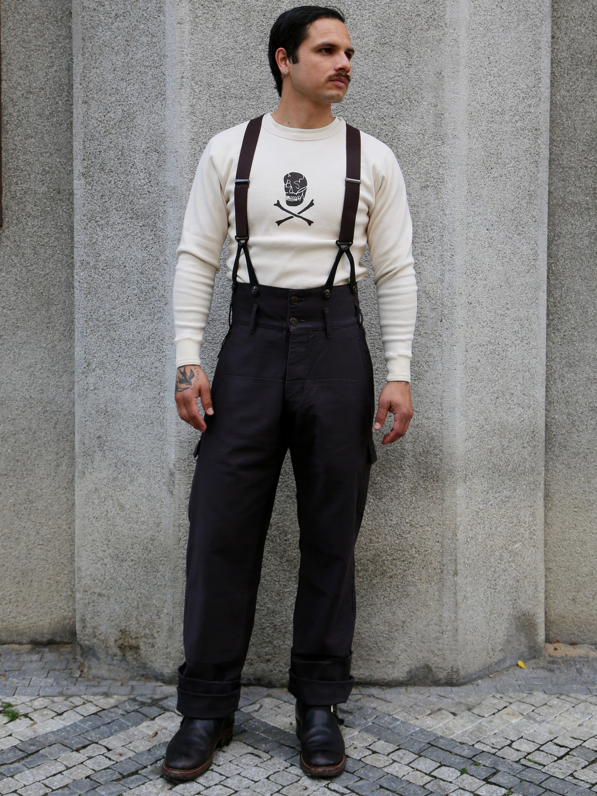 Black Sign Military Back Satin Combat Trousers – Mud Brown (BSSP-25510)