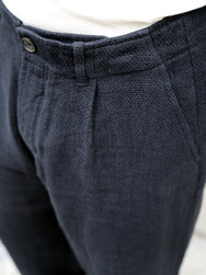 Hansen Garments Bobby Wide Pleated Trousers – Black Gauze (29-58-2)