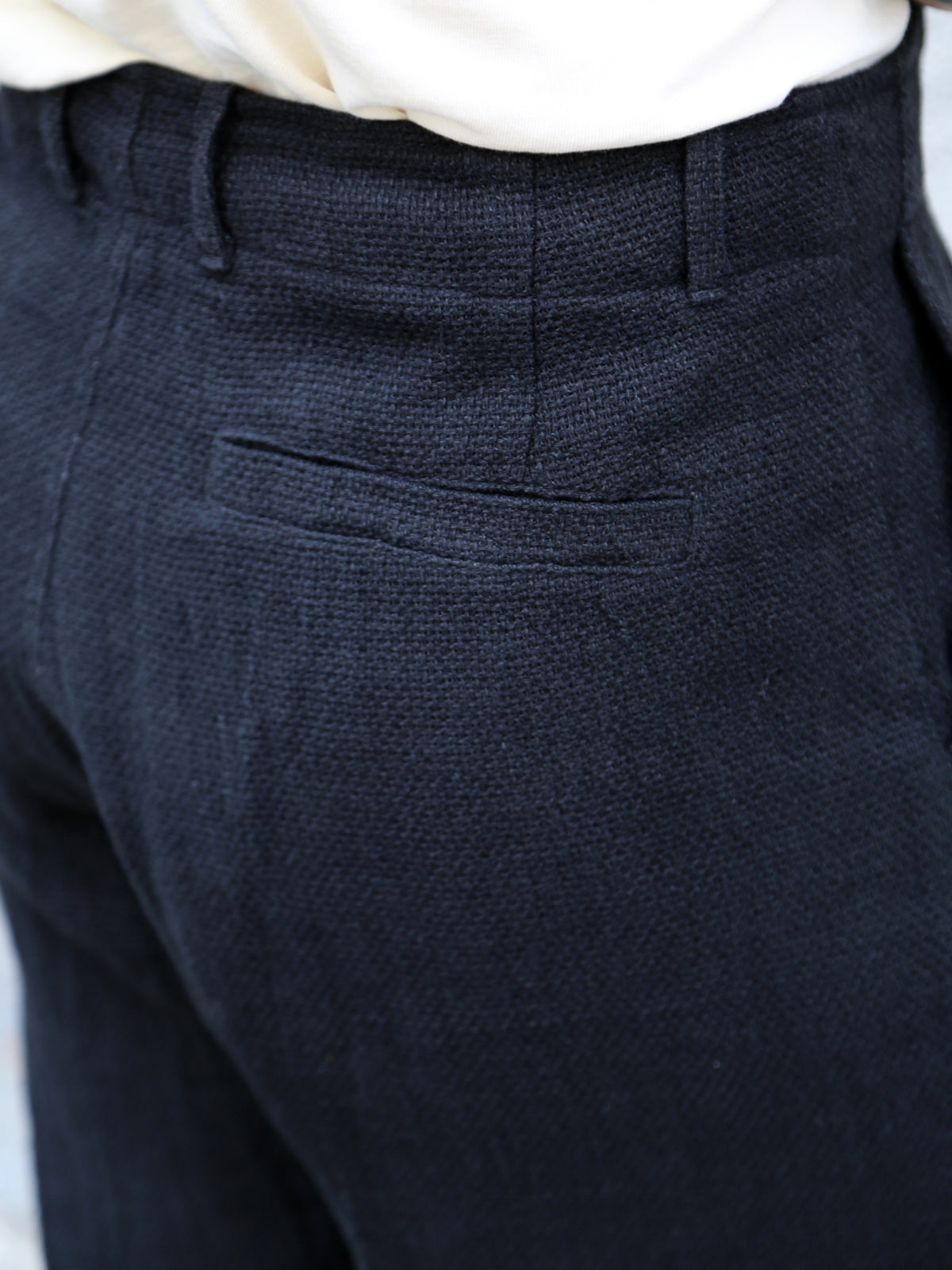 Hansen Garments Bobby Wide Pleated Trousers – Black Gauze (29-58-2)