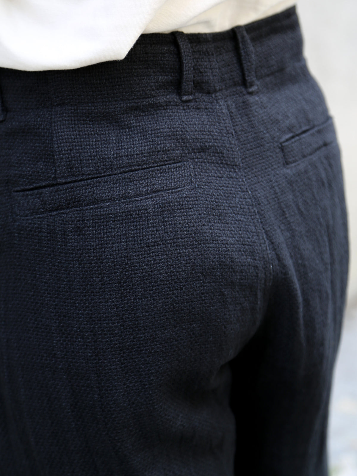 Hansen Garments Bobby Wide Pleated Trousers – Black Gauze (29-58-2)