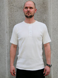 The Real Mccoy's Union Henley Undershirt S/S – White (MC23022)