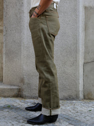 Indigofera Kirk Pants Desert Moss Green Selvedge (71-86-99)