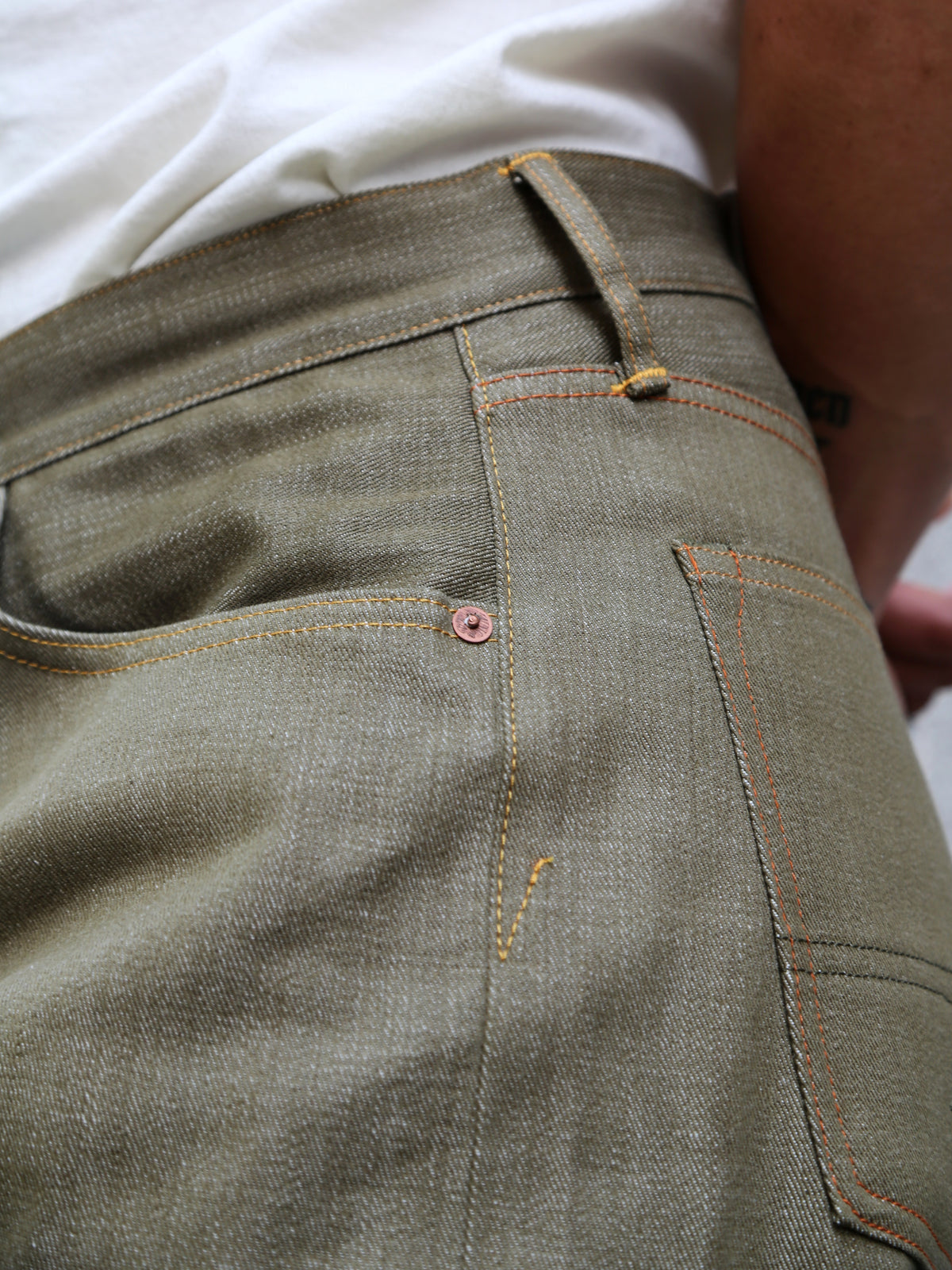 Indigofera Kirk Pants Desert Moss Green Selvedge (71-86-99)