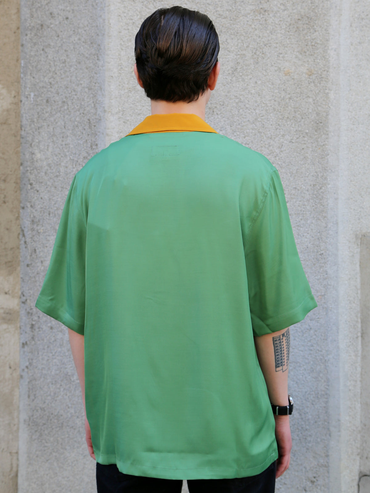 Fleurs de Bagne La Chemise Hawaine “Bowling Shirt” – Green/Mustard