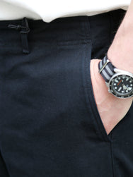 Hansen Garments Trygve Wide Cut Cropped Trousers – Black Canvas (27-90-2)