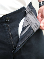 Hansen Garments Trygve Wide Cut Cropped Trousers – Black Canvas (27-90-2)