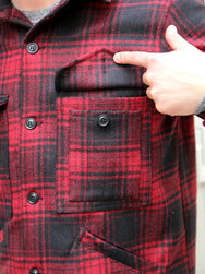 Manifattura Ceccarelli 7079-WD Wool Cruiser Jacket - Red/Black