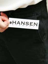 Hansen Garments Trygve Wide Cut Cropped Trousers – Black Canvas (27-90-2)