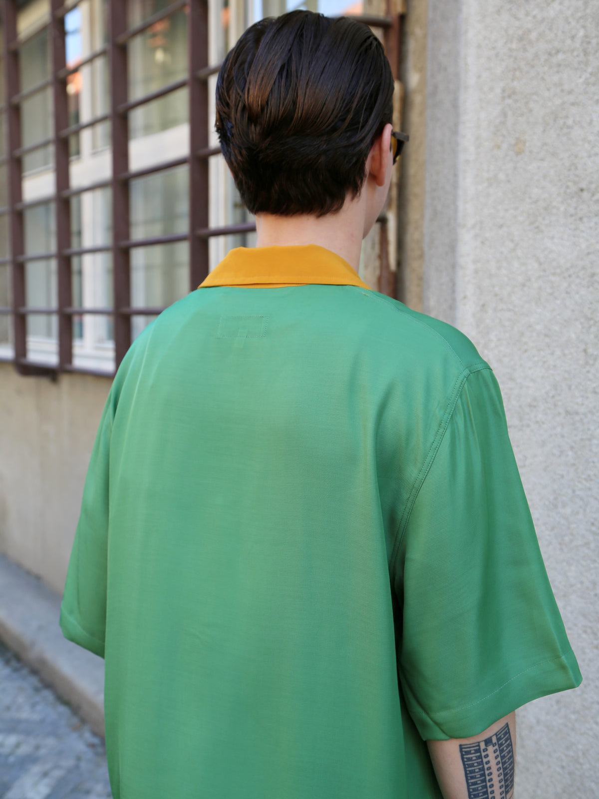 Fleurs de Bagne La Chemise Hawaine “Bowling Shirt” – Green/Mustard