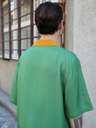 Fleurs de Bagne La Chemise Hawaine “Bowling Shirt” – Green/Mustard