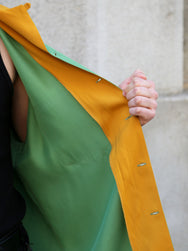 Fleurs de Bagne La Chemise Hawaine “Bowling Shirt” – Green/Mustard