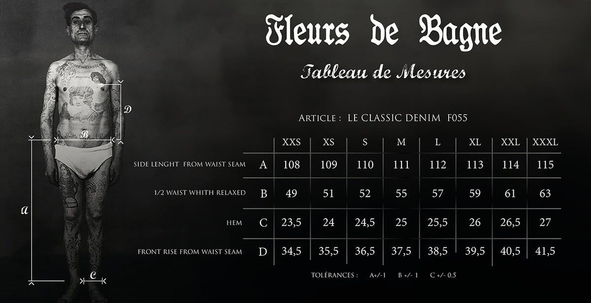 Fleurs de Bagne Overall – Denim Heavy Used (A-07031)