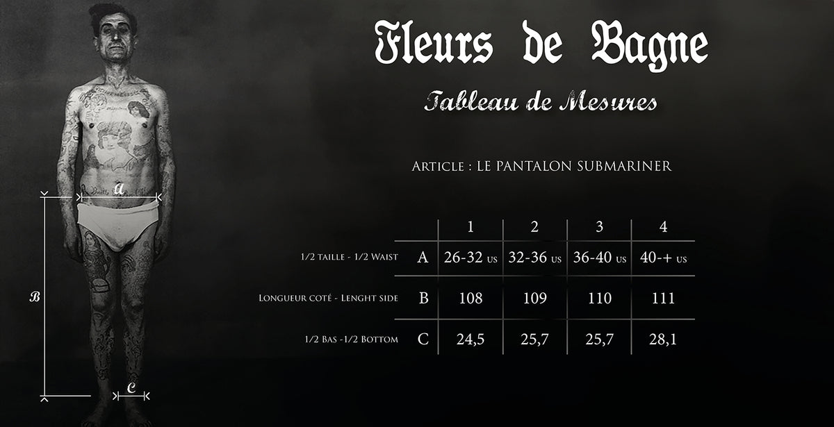 Fleurs de Bagne Submariner Pant – Stoned Wash Denim (FDB-PANT-SUBD-815)