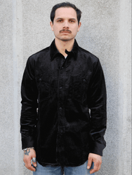 Black Sign Shining Cord Soldier Shirt – Silky Black (BSFL-23102)