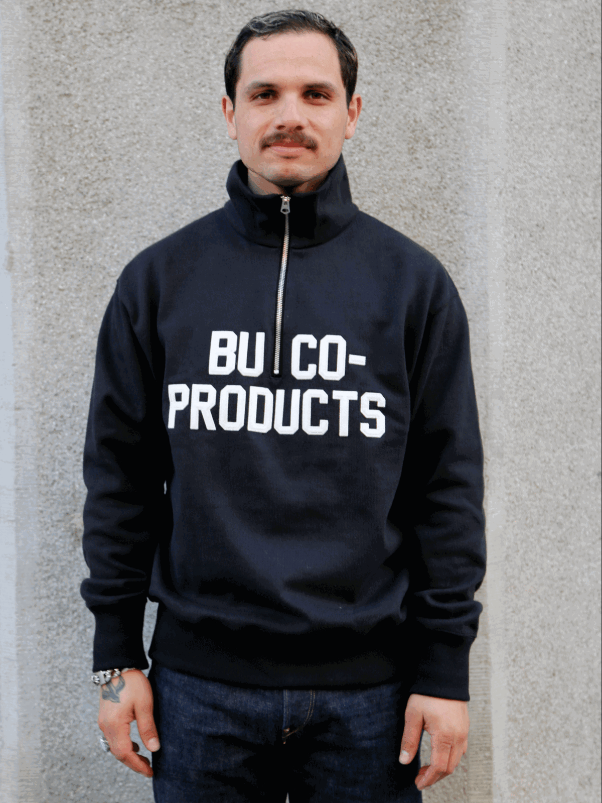 The Real McCoy's Buco Half-Zip Motorcycle Jersey – Black (BC23104)