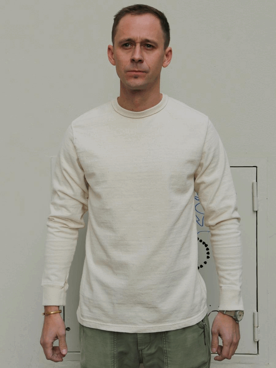 Samurai SJSLT-SC01 Japanese Cotton Made Crew Neck Tee - Natural