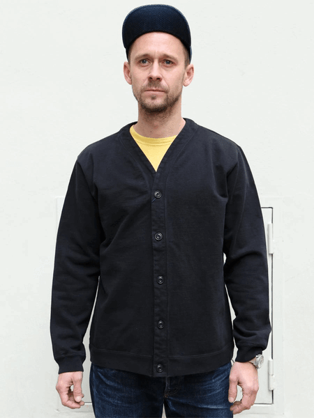 Japan Blue Jeans JBSW10003A Inlay Cardigan - Black