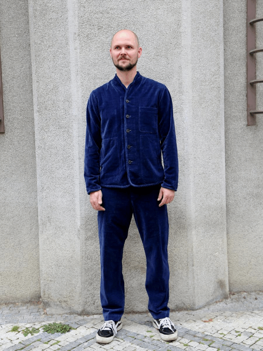 Hansen Garments 26-28-4 Tyge Wide Cut Cropped Trousers - Velvet Indigo