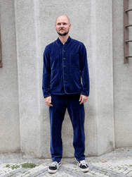 Hansen Garments 26-28-4 Tyge Wide Cut Cropped Trousers - Velvet Indigo