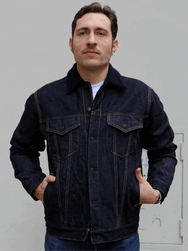 Momotaro Jeans 15.7Oz Denim Boa Jacket - Indigo (MXOT11023A)