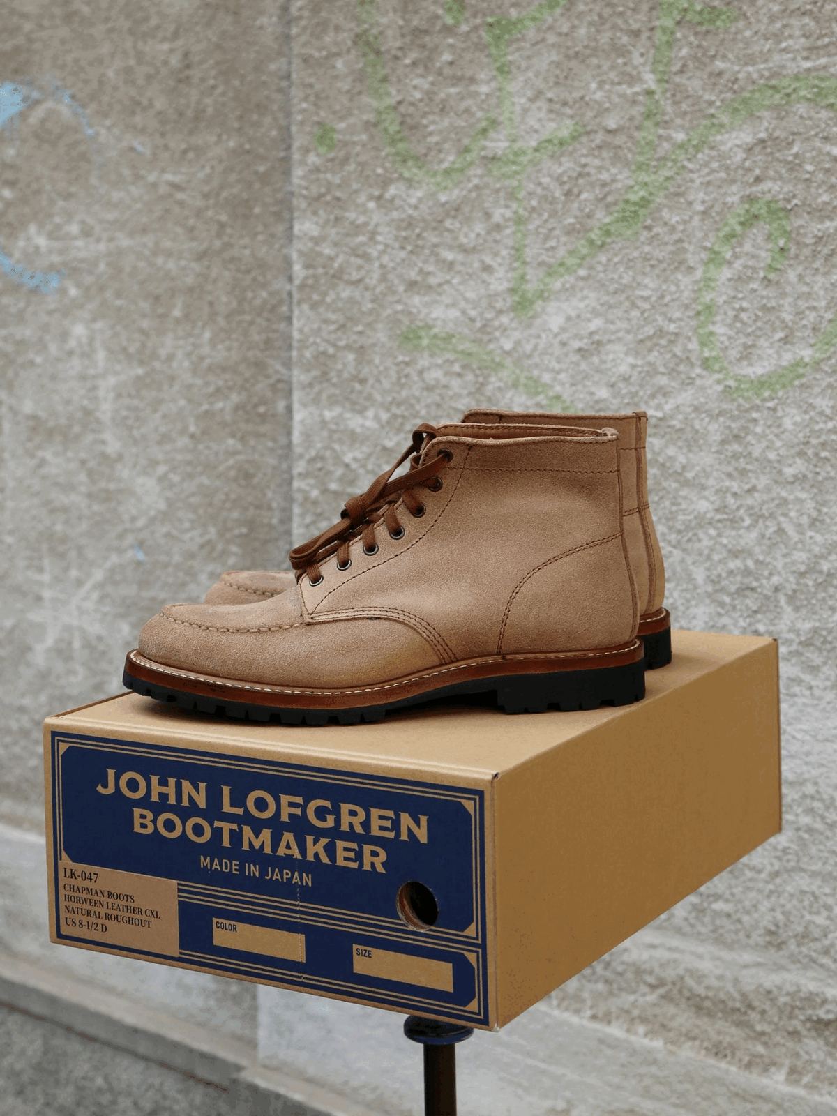 John Lofgren Chapman Boots Horween CXL – Natural Roughout (LK-047)