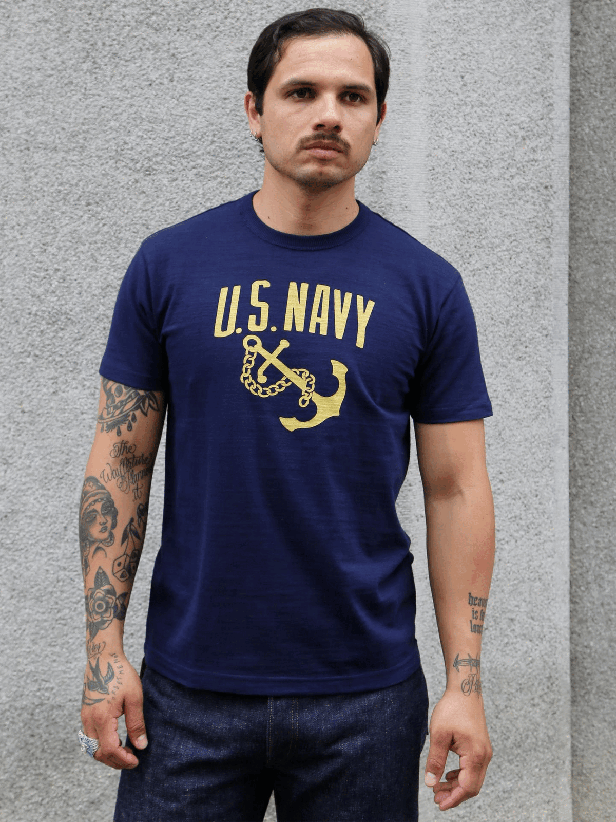 The Real McCoy's US Navy Athletic Tee – Navy (MC25023-140)