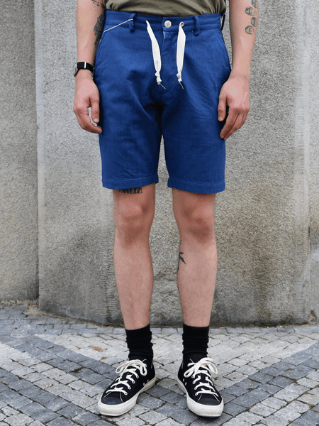 Samurai Jeans "ASAGI HBT" Ez Shorts – Natural Indigo (SJSP25-AHB)