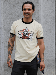 The Real McCoy's Military Tee, USS Kidd – Ecru/Black (MC25005-301)