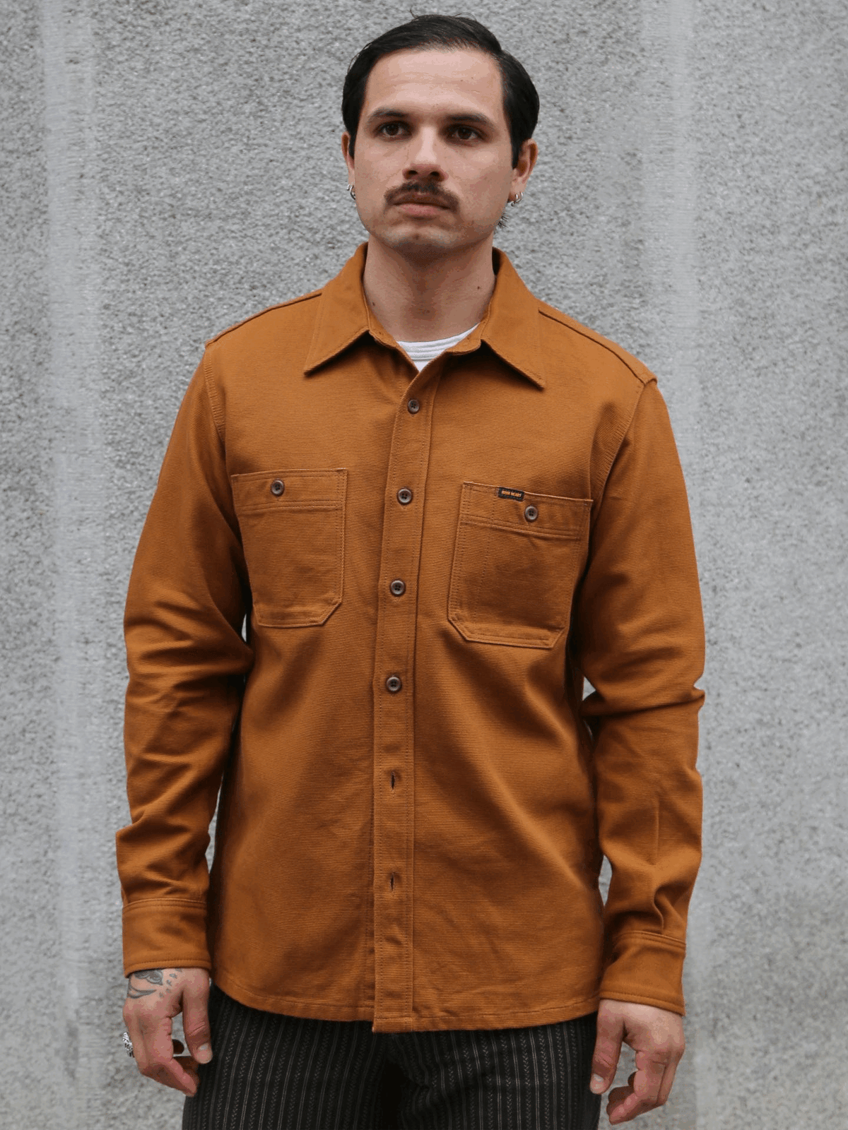 Iron Heart 13oz Oxford Cloth Work Overshirt – Camel (IHSH-423-CAM)
