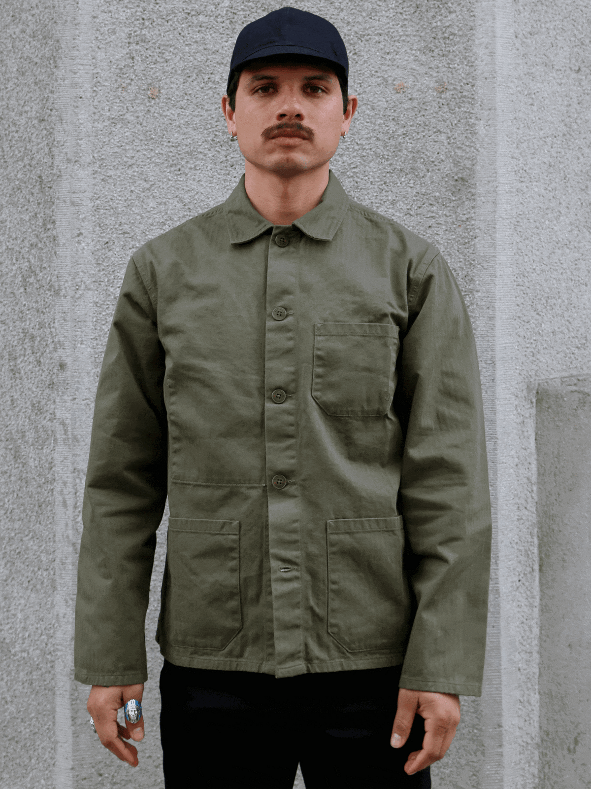 Nudie Jeans Buddy Herringbone Chore Jacket – Olive (160893)