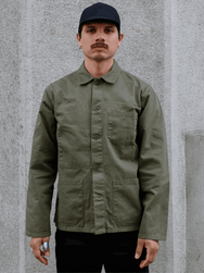 Nudie Jeans Buddy Herringbone Chore Jacket – Olive (160893)