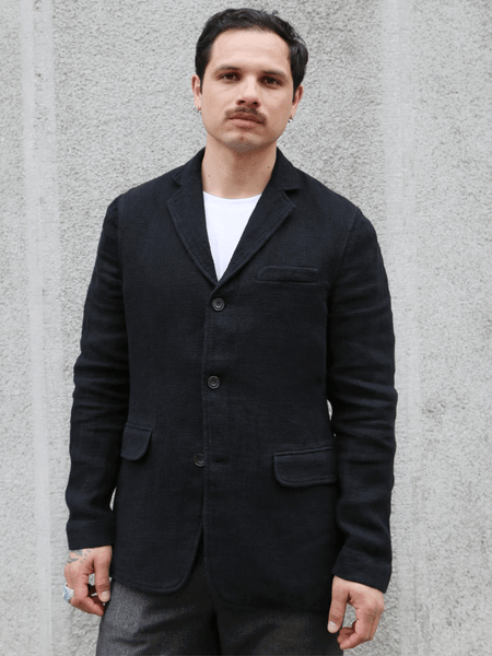 Hansen Garments Charlie Easy Three Button Blazer – Black Gauze (29-58-2)