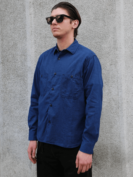 Japan Blue JBLS1016 Chambray Work Shirt – Deep Indigo