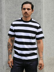 The Real McCoy's Buco Stripe Tee S/S – Black/White (BC24002-010)