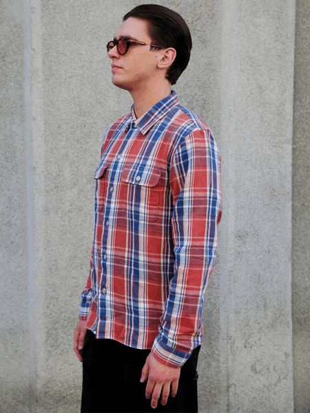 Indigofera Webster Cotton Flannel Shirt – Blue/White/Pink (6345-811-01)