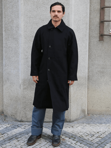 Hansen Garments Sigurd Long Lined Wool Coat – Solid Black (30-60-2)