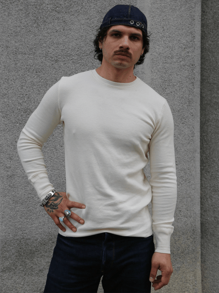 Gladhand Waffle LS Shirt - White (GH-10)