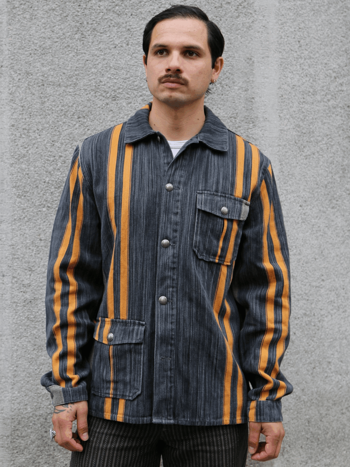 Indigofera Conway Shirt – Dark Grey/Wine/Orange (6339-504-01)