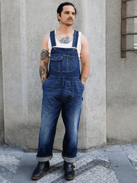 Fleurs de Bagne Overall – Denim Heavy Used (A-07031)
