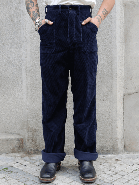 Black Sign 1920 Waffle Cord Montgomery Trousers – Deep Navy (BSFP-23507)