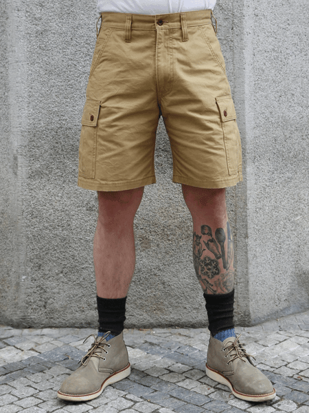 Iron Heart 9oz Canvas Military Cargo Shorts – Beige (IH-740-BEI)