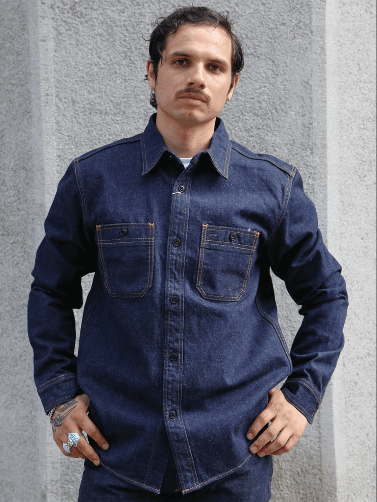 【極美品】DAIRIKU Patch Work Denim Shirt ezgif.com-speed_990326ae-1a7b-