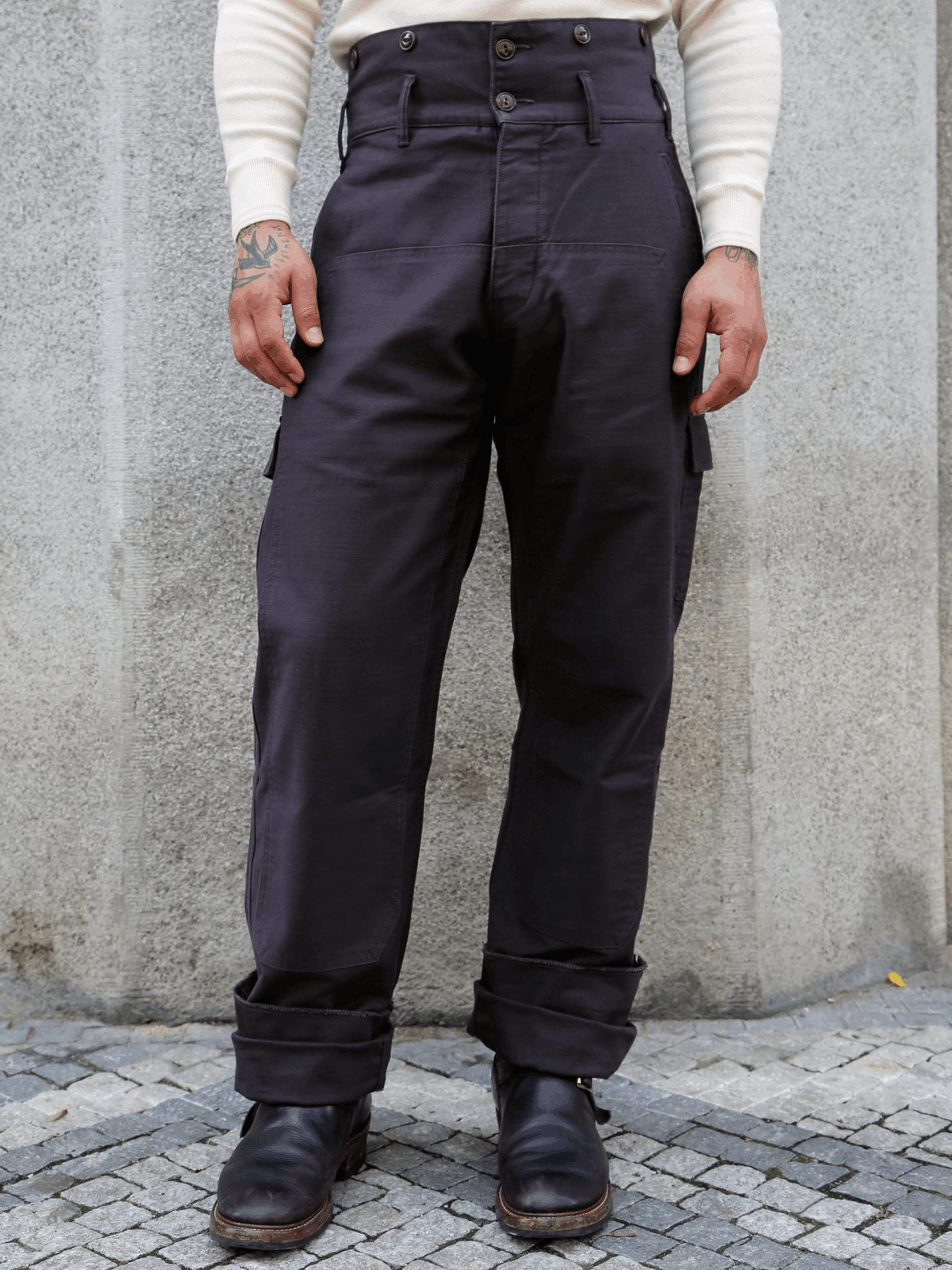 Black Sign Military Back Satin Combat Trousers – Mud Brown (BSSP-25510)