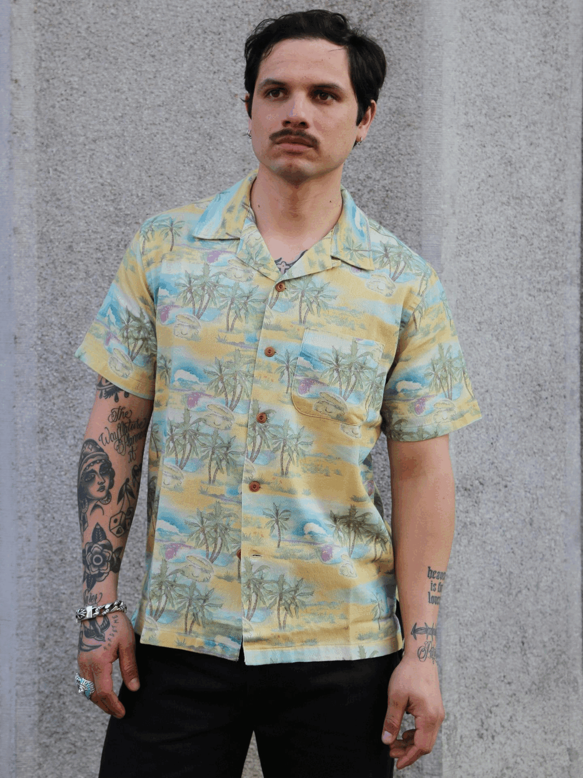 Nudie Jeans Arvid Pearls Hawaii Shirt – Mustard (140878)