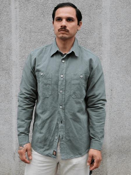 Indigofera McAllen Cotton/Linen Canvas Shirt – Sage Green (6295-464-01)
